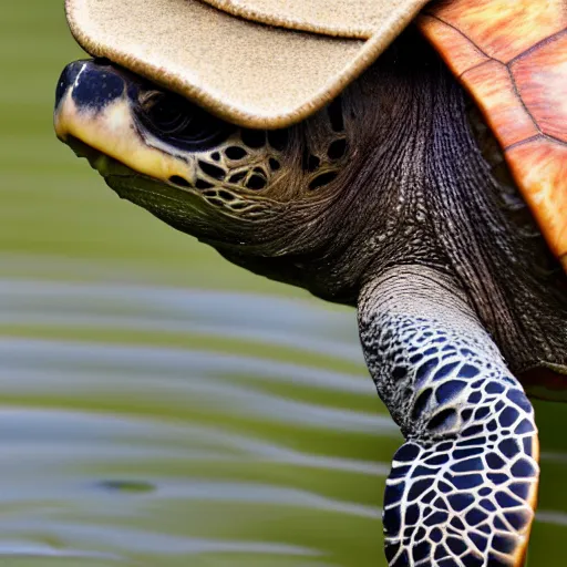 Image similar to turtle wearing hat