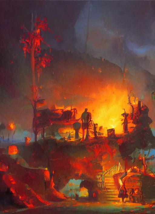 Image similar to camp fire by paul lehr