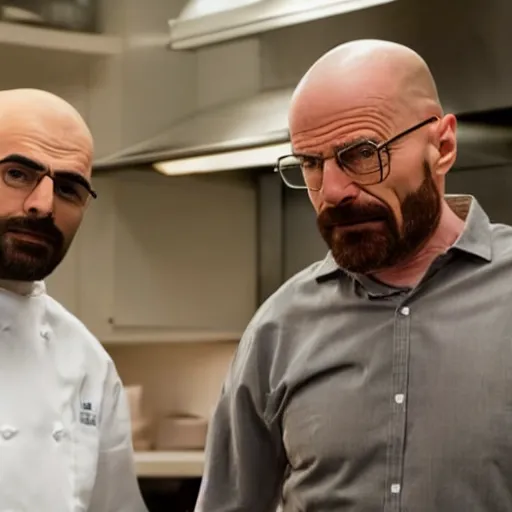 Prompt: binging with babish guest starring walter white