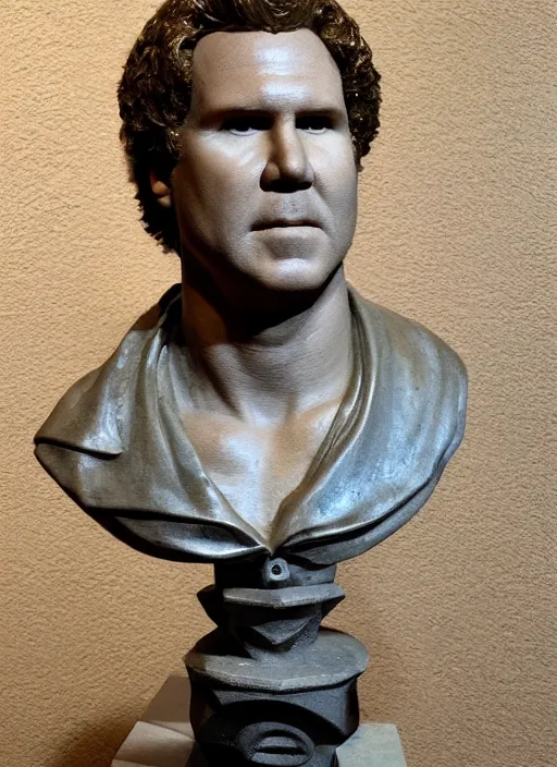 Image similar to Will Ferrell, sculpture by Michelangelo, highly detailed, 8k