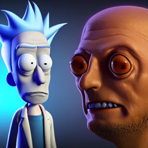 Prompt: rick from rick and morty 3 d render photorealistic unreal engine photorealistic ultra - realistic by alexandre touguet