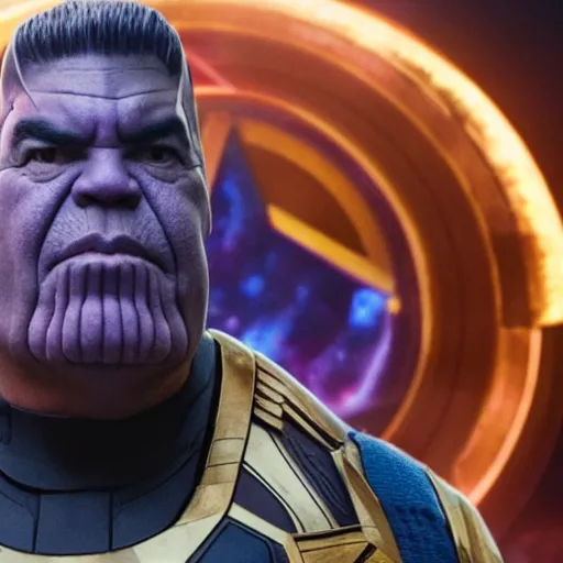 Image similar to george lopez as thanos, still from avengers endgame