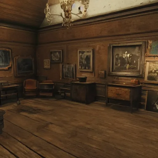 Image similar to Inside a museum in Red Dead Redemption 2