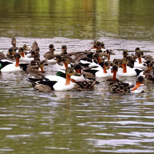 Image similar to Ducks perform a rock concert on a stage