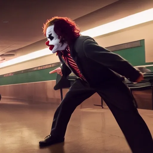 Prompt: cinematic shot of Sam Hyde fighting The Joker, 8k, dslr, depth of field,