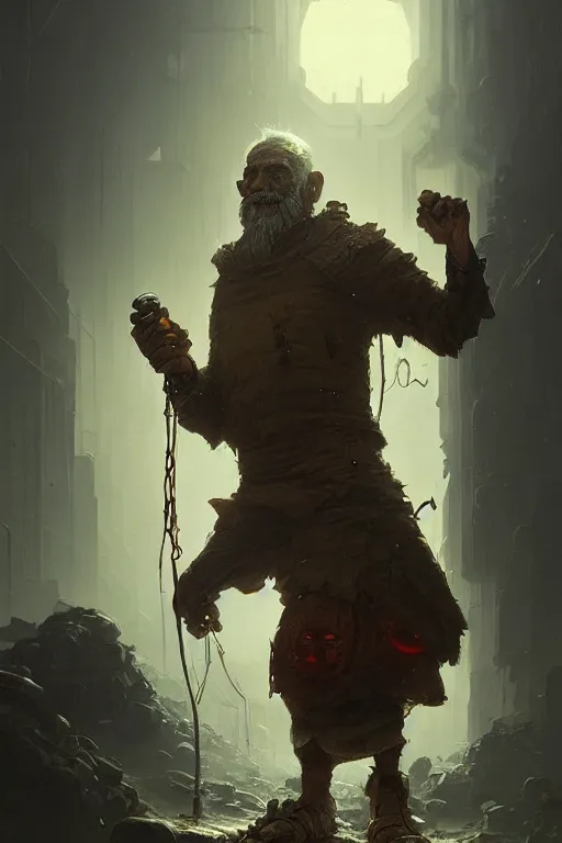 Image similar to heroic old man cyborg by anna podedworna, bayard wu, greg rutkowski