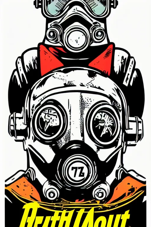 Image similar to fallout 7 6 retro futurist illustration art by butcher billy, sticker, colorful, illustration, highly detailed, simple, smooth and clean vector curves, no jagged lines, vector art, smooth andy warhol style