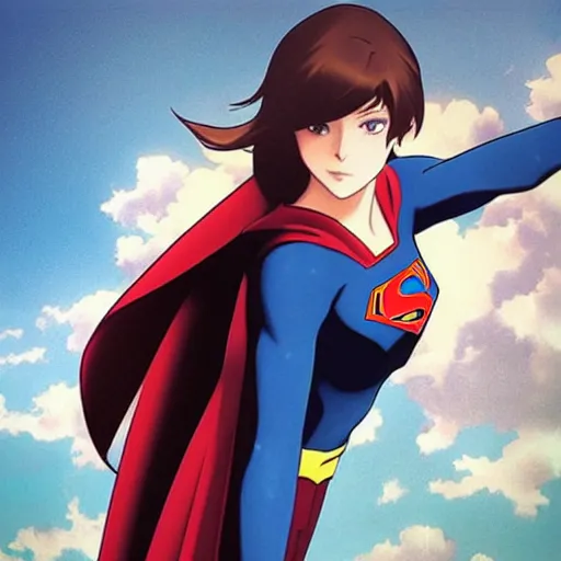 Image similar to “ supergirl, still from a 2 0 1 0 s anime, william - adolphe bouguereau ”