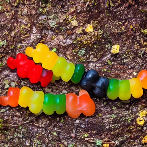 Image similar to national geographic photos of wild gummy bears, wildlife photography