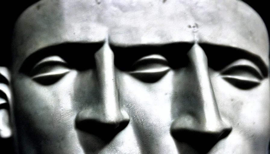 Image similar to 1 9 6 0 s movie still close - up of marcus atilius regulus'face with his eyelids teared off, cinestill 8 0 0 t 3 5 mm b & w, high quality, heavy grain, high detail, texture, dramatic light