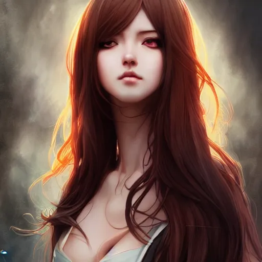 Prompt: Hyperrealistic beautiful sexy ethereal anime waifu portrait, art nouveau, sci-fi, elegant, highly detailed, sharp focus, art by Artgerm and Greg Rutkowski and WLOP