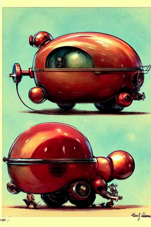 Prompt: ( ( ( ( ( comic of a 1 9 5 0 s retro future android robot fat robot mouse wagon. muted colors., ) ) ) ) ) by jean - baptiste monge,!!!!!!!!!!!!!!!!!!!!!!!!! chrome red
