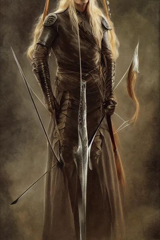 Image similar to Legolas from Lord of the Rings, diffuse lighting, fantasy, intricate, elegant, highly detailed, lifelike, photorealistic, digital painting, artstation, illustration, concept art, smooth, sharp focus, art by John Collier and Albert Aublet and Krenz Cushart and Artem Demura and Alphonse Mucha