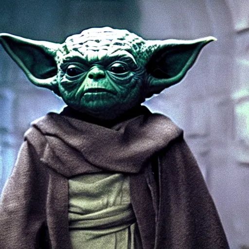 Prompt: film still of fractal yoda by giger in the new star wars movie 4 k