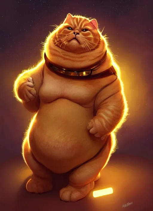 Prompt: a fat ginger cat as jabra the hutt, star wars, beautiful glowing lights, sci - fi, stunning, intricate, elegant. highly detailed, digital painting. artstation. smooth. sharp focus. illustration. art by artgerm and greg rutkowski and alphonse mucha
