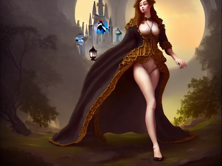 Image similar to full body portrait of a woman styled after a baroque cathedral 🍑, fantasy artwork, award winning, very very very very very very very beautiful scenery, artstation