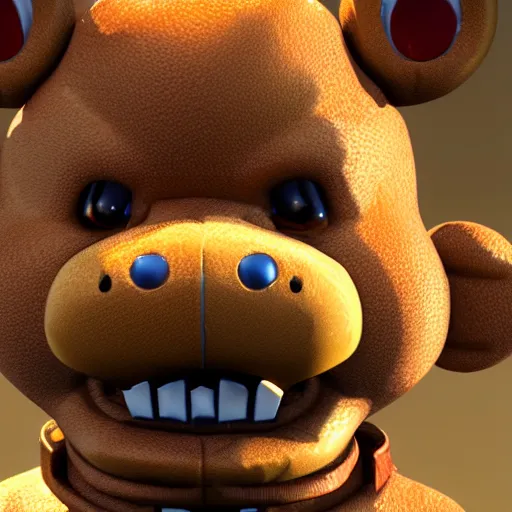 Prompt: impressive detailed 3D render of freddy fazbear, ray tracing