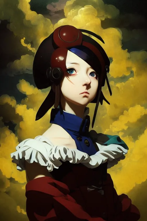 Image similar to baroque oil painting, anime key visual full body portrait character concept art, maid nazi ss commander, kuudere kawaii noble blond hair blue eyes, dictator fascist nationalist, brutalist grimdark fantasy, trending pixiv fanbox, rule of thirds golden ratio, makoto shinkai genshin impact studio ghibli jamie wyeth greg rutkowski chiho aoshima