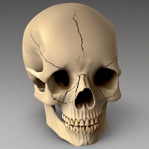 Image similar to real human skull with circluar electronic eyes