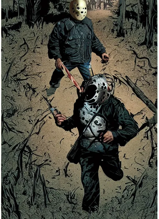 Image similar to Jason Voorhees in Friday the 13th Part VI: Jason Lives (1986), highly detailed, centered, solid color background, digital painting, artstation, concept art, smooth, sharp focus, illustration, Jason Edmiston, donato giancola, Joseph Christian Leyendecker, Les Edwards, Ed Repka, WLOP, Artgerm