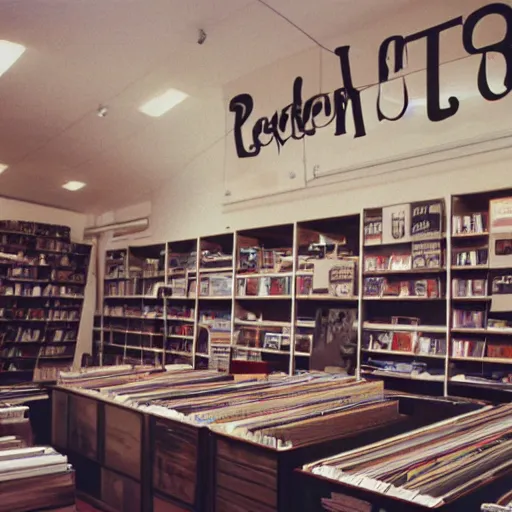 Image similar to interior of a record store in 1 9 9 2