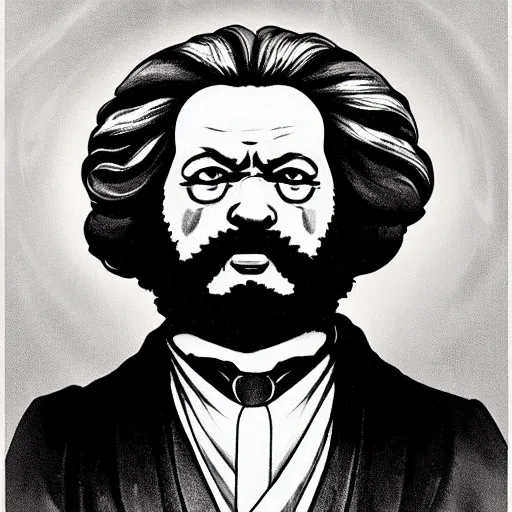 Image similar to beautiful amazing anime portrait painting of karl marx. by koyoharu gotouge, kohei horikoshi, tatsuya endo, satoshi kon