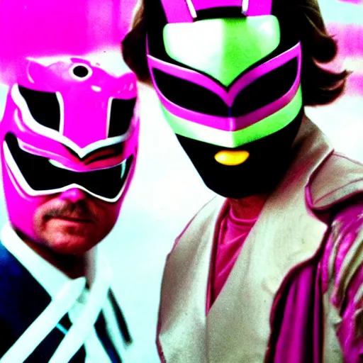 Prompt: jack nicholson as the pink power ranger, digital photography, highly detailed