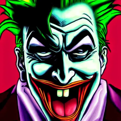 Prompt: portrait of the joker in the style of goku