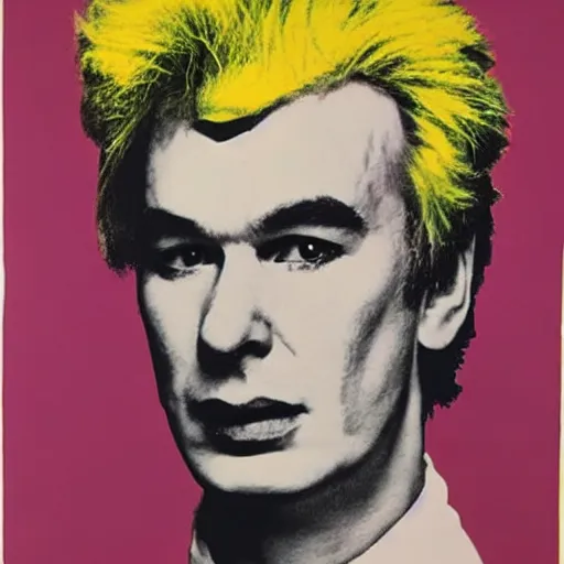 Image similar to sid vicious by andy warhol