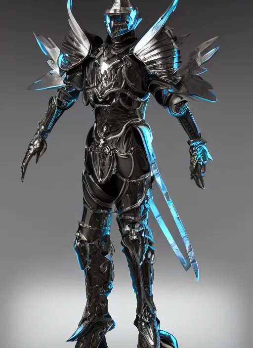 Image similar to full body digital painting of a futuristic dark king seraphim knight, in a pearl armor magicpunk chrome body sculpted intricate armor. big medium small details, reflect 8 k uhd, unreal engine, octane render in the artstyle of finnian macmanus, john park and greg rutkowski