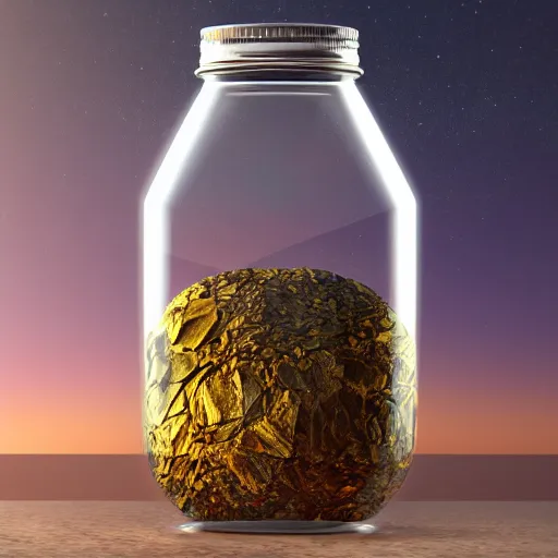 Image similar to universe in jar, hyperrealistic, 8k