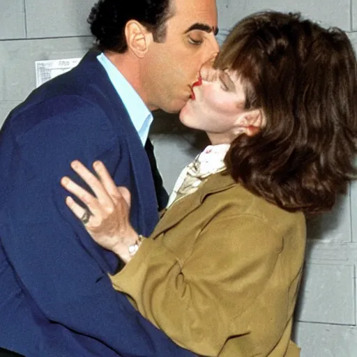 Image similar to jerry seinfeld kissing kramer