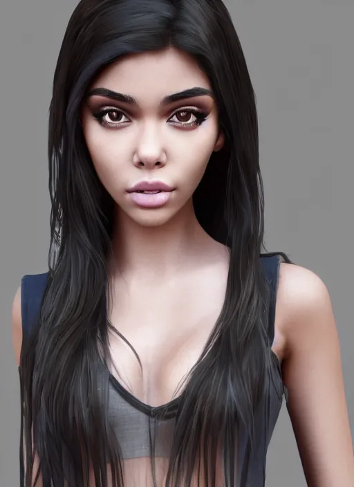 Image similar to Madison Beer as a video game character, digital art, unreal engine, unreal engine render, blender render, render, 4k, coherent