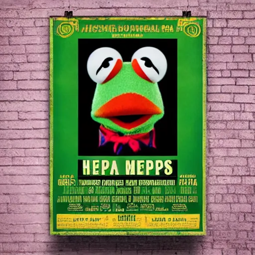 Image similar to a concert poster for the muppets in the style of jefferson airport