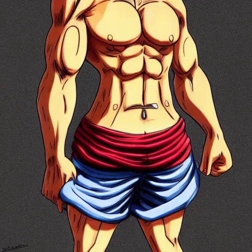 luffy as a gigachad, realistic concept art, muscular, | Stable Diffusion |  OpenArt