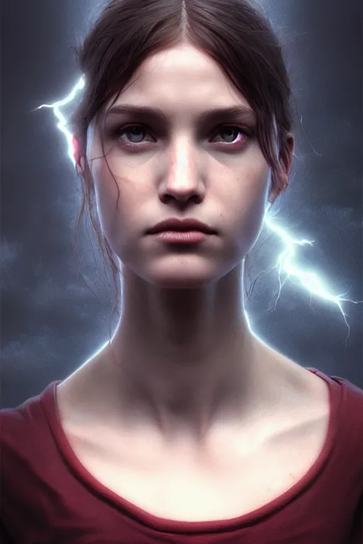 Prompt: head portrait of Lilith, portrait, mythology, haunting, beautiful , photo-realistic, hyper-realism, octane render, dramatic lightning, cinematic, by John William Waterhouse