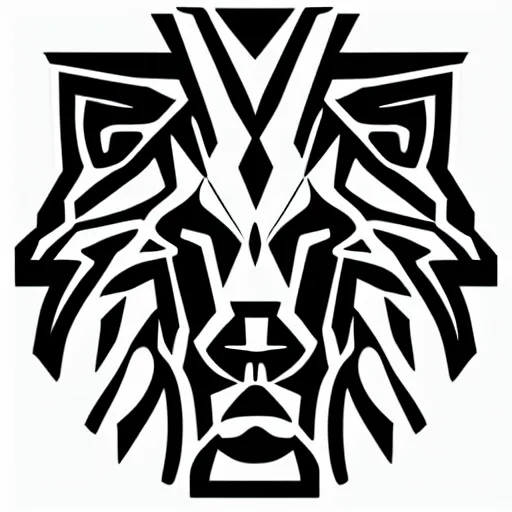 Prompt: Lion logo by Tristan Eaton, geometric, vector, symmetrical, minimalism, trending dribbble, behance