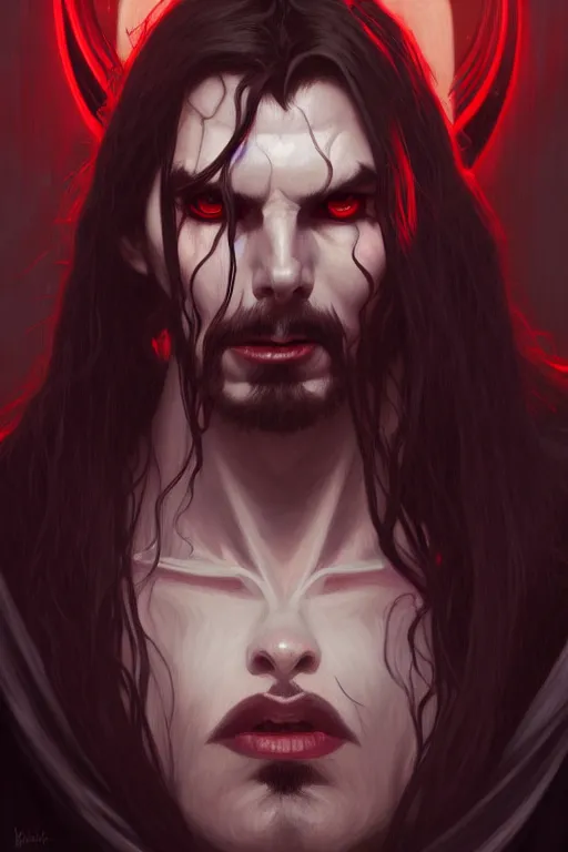 Prompt: a portrait of morbius, fantasy, sharp focus, intricate, elegant, digital painting, artstation, matte, highly detailed, concept art, illustration, ambient lighting, art by ilya kuvshinov, artgerm, alphonse mucha, and greg rutkowski