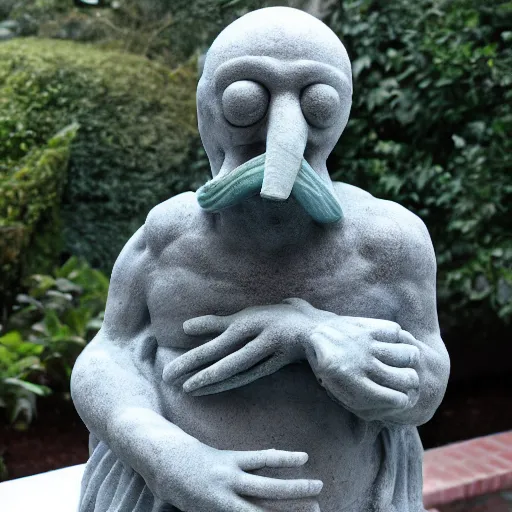 Prompt: doctor zoidberg ancient marble statue