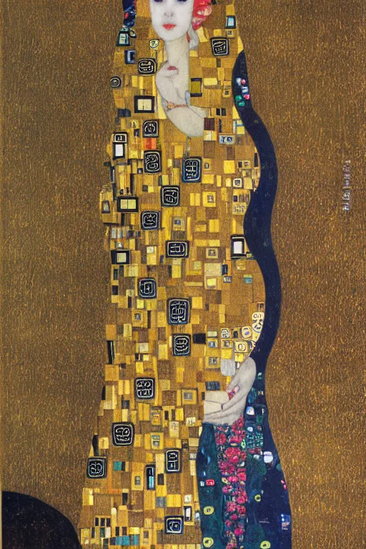 Prompt: Shanghai by Gustav Klimt