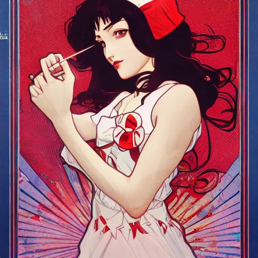 Prompt: the sailor mars. beautiful, soviet realism, grunge, painting by mucha and kuvshinov and artgerm