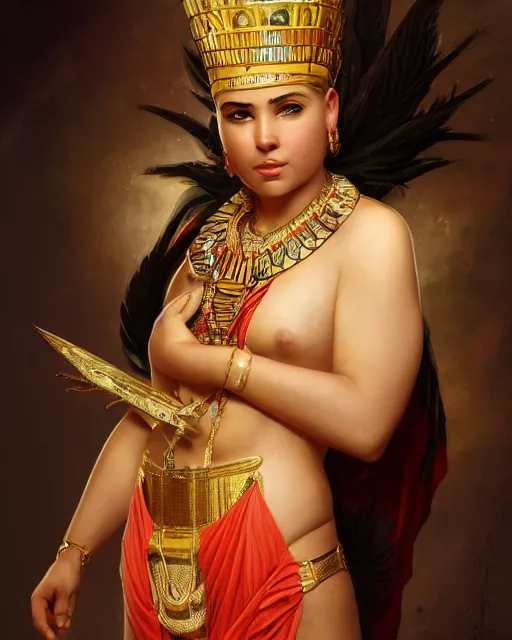 Image similar to Guy Fieri as a beautiful egyptian princess, gorgeous, portrait, powerful, intricate, beautiful, masterpiece, elegant, volumetric lighting, digital painting, highly detailed, artstation, sharp focus, illustration, William-Adolphe Bouguereau, Hajime sorayama, ruan jia