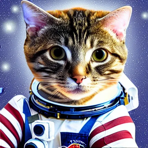 Image similar to astronaut cat, 8 k, cute