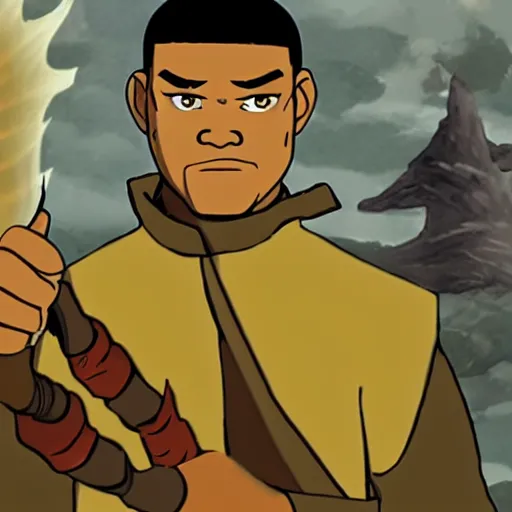 Image similar to Laurence Fishburne in Avatar: the last airbender, designed by Bryan Konietzko