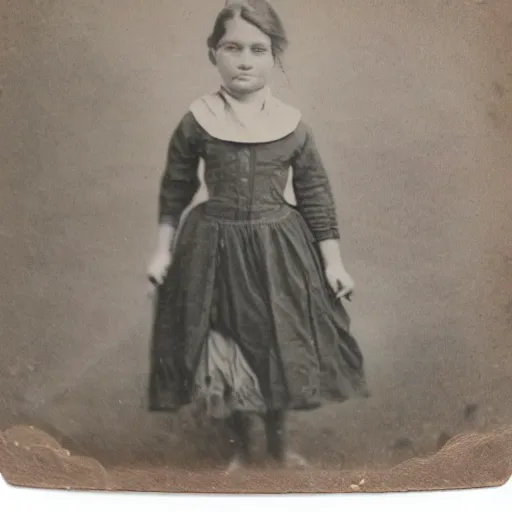 Image similar to tintype photo, girl with three legs