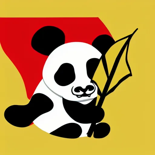 Image similar to vector art of panda with welsh dragon wings and tail, intercrossed, chimera, welsh flag, adobe illustrator