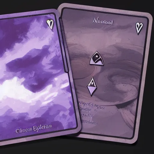 Image similar to taro card deck in the middle of a magic storm, concept art