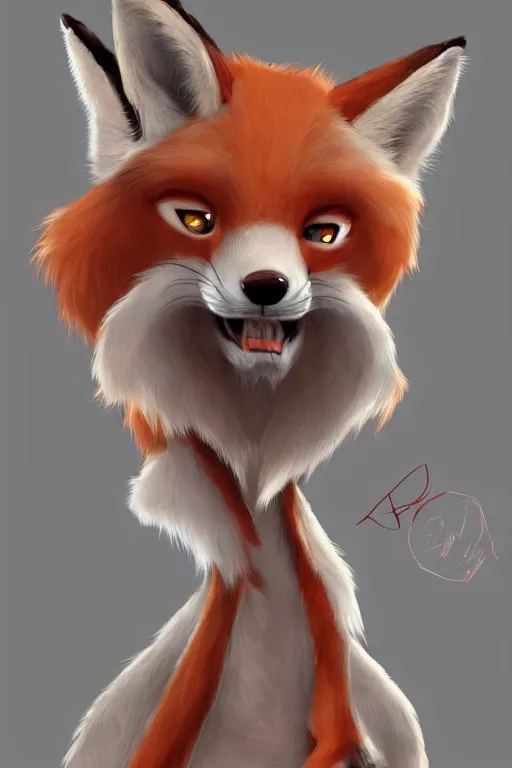 Image similar to an anthropomorphic fox, fursona!!!! trending on furaffinity, by kawacy, trending on artstation