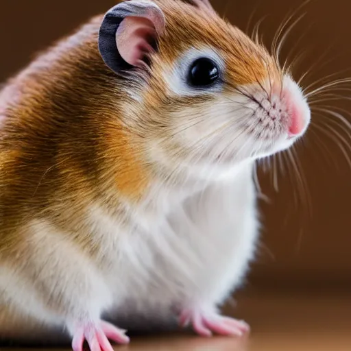 Image similar to photo of a hamster, cosplaying as princess leia, unedited,, sharp focus, 8 k