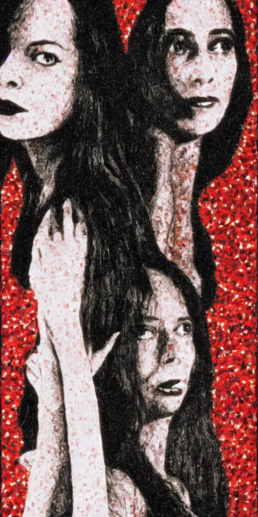 Image similar to a film still of suspiria from argento, impressionism, pointillism, detailed